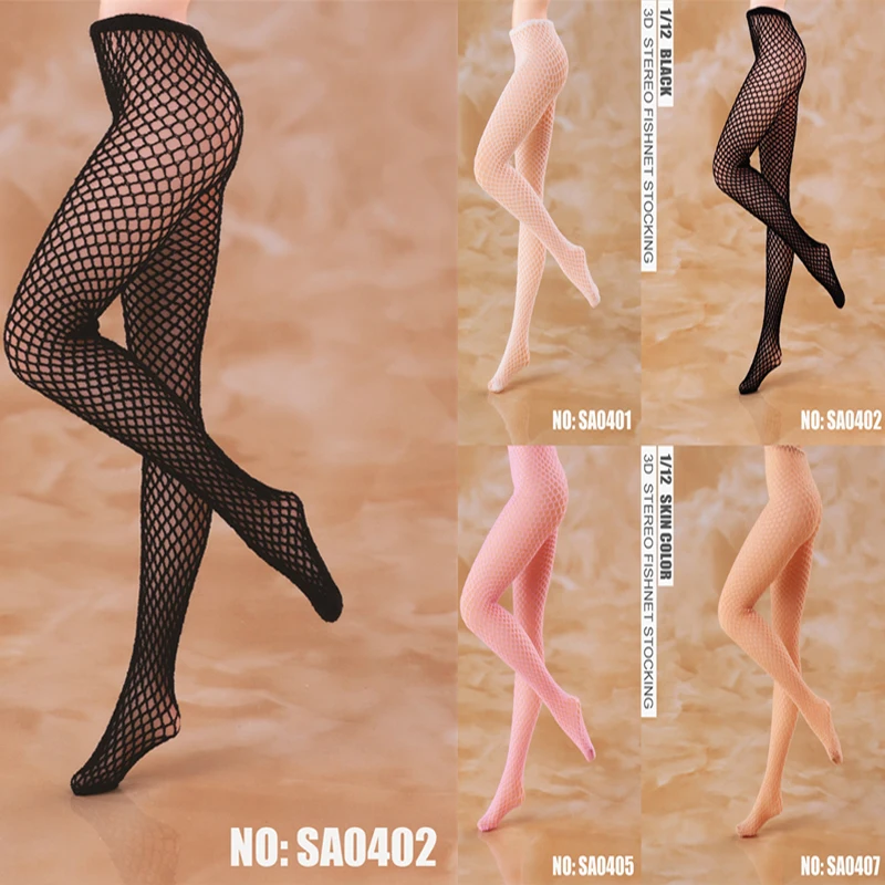 1/12 SA04 Female Stockings Socks Seamless Fishnet Pantyhose Net stocking For 6 InchesTBLeague Figure Body Doll Toys
