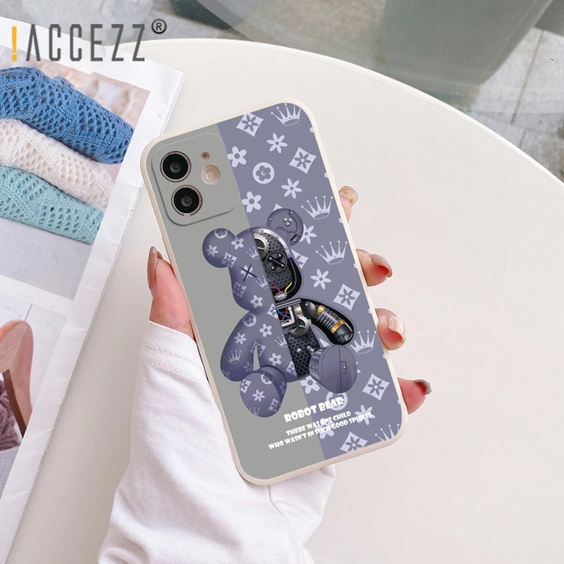 

!ACCEZZ Bear Pattern Phone Case for Samsung A12 A50s A10 A10s A11 A52 A03 A20s A22 A12M Soft Tpu Phone Cover