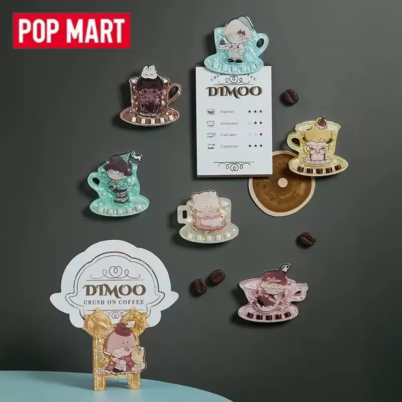 Фото POP MART DIMOO CRUSH ON COFFEE Серия Магниты на холодильник Зажим Слепая коробка Тайная коробка Кукла Симпатичная аниме-фигурка Угадай Сумка Игрушки Настольный компьютер №1