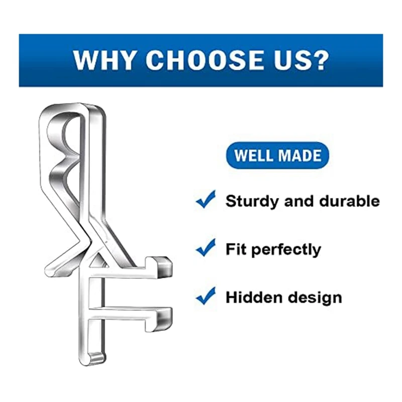 1-7/8 дюйма прозрачные Канальные зажимы для БАЛДАХИНА с пазом в задней части (24 шт.)