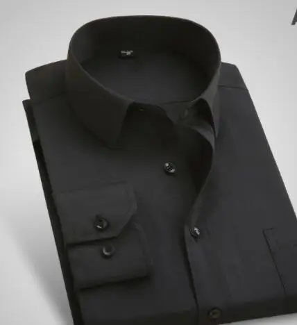 

JTFAN Spring and autumn young men big size shirt commercial solid color man long sleeve white shirt G-21