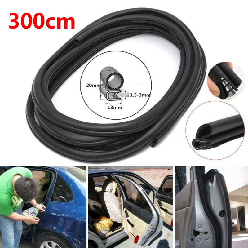 

Decoration Trim Replacement 300cm Car Sealing Strip Dust proof Rubber Wear resistant Accessory Door Edge Durable