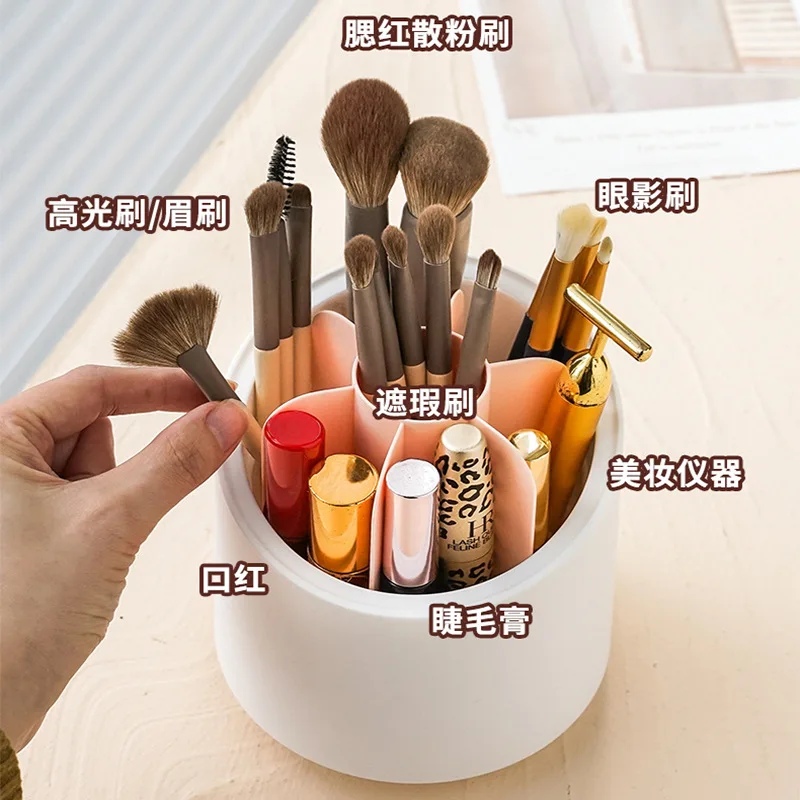 Makeup Storage Box Brush Bucket Rotatable Tube Dustproof Eyeshadow | Boxes &amp Bins