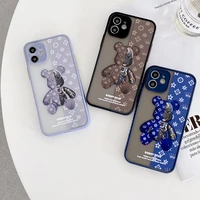 mechanical bear case for iphone 13 12 11 pro max xr x xs 7 8 plus funny silicone protective cover