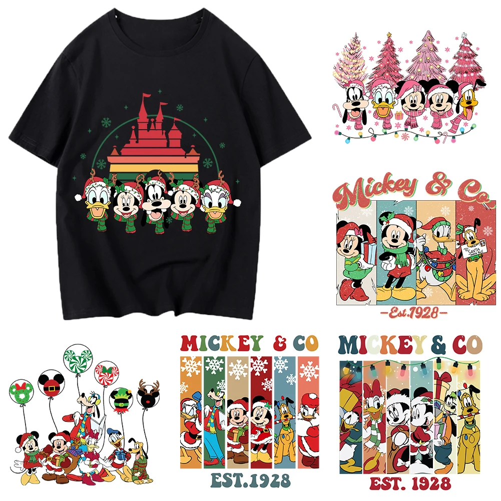 Микки Рождество термопереносные наклейки с на солдатках подушка для сумки