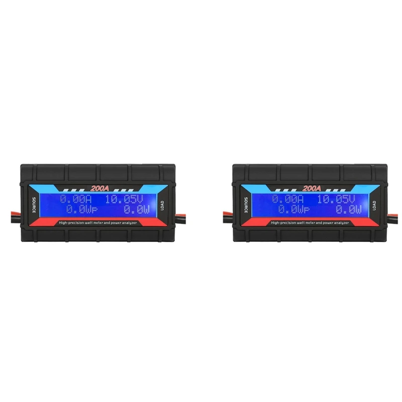

Hot Sale 2X 200A Voltmeter Ammeter RC Car Battery Tester Voltage Power Energy Electric Current Monitor Meter Wattmeter DC 0-60V