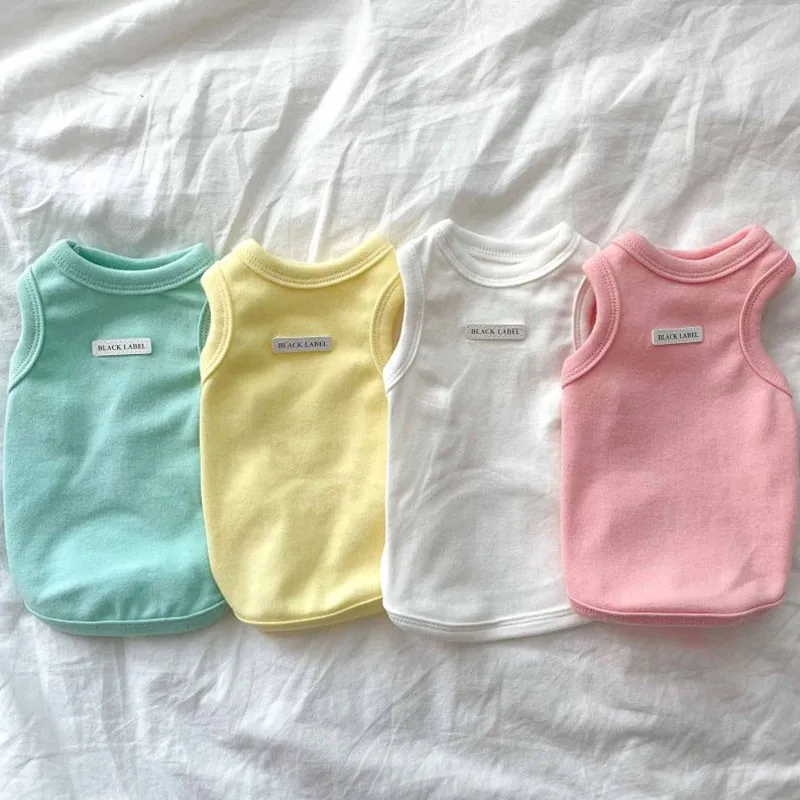 

Summer Pet Dogs Clothes Solid Color Dog Clothes Cotton Soft For Puppy Small Medium Breathable Dogs Clothing Chihuahua Ropa Perro