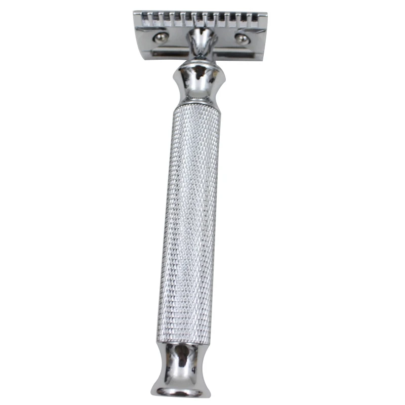 

Мужской парикмахерский инструмент для бритья, металлическая хромированная Безопасная бритва с двойным краем