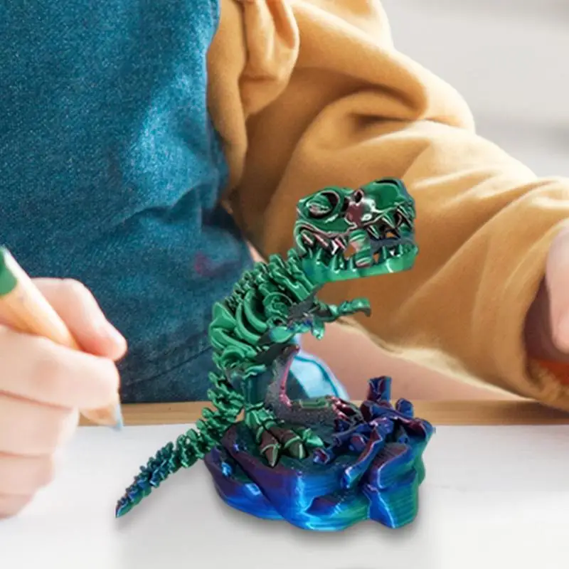 Гибкая шарнирная коллекционная фигурка динозавра с 3D принтом игрушка и животных