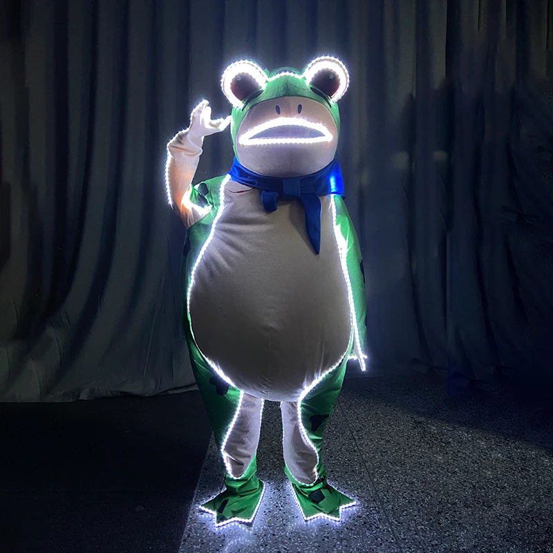 Светодиодный светящаяся лягушка кукольный костюм представление надувная для