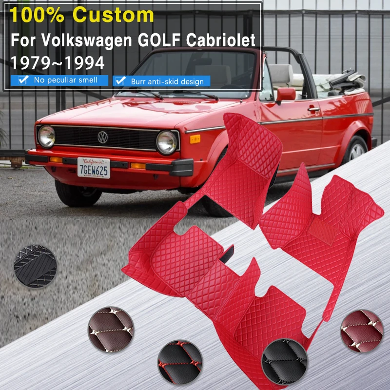 

Luxury Car Floor Mats For VW Volkswagen Golf MK1 Cabriolet 1979~1994 Dirt-resistant Pads Floor Carpets Foot Mats Car Accessories