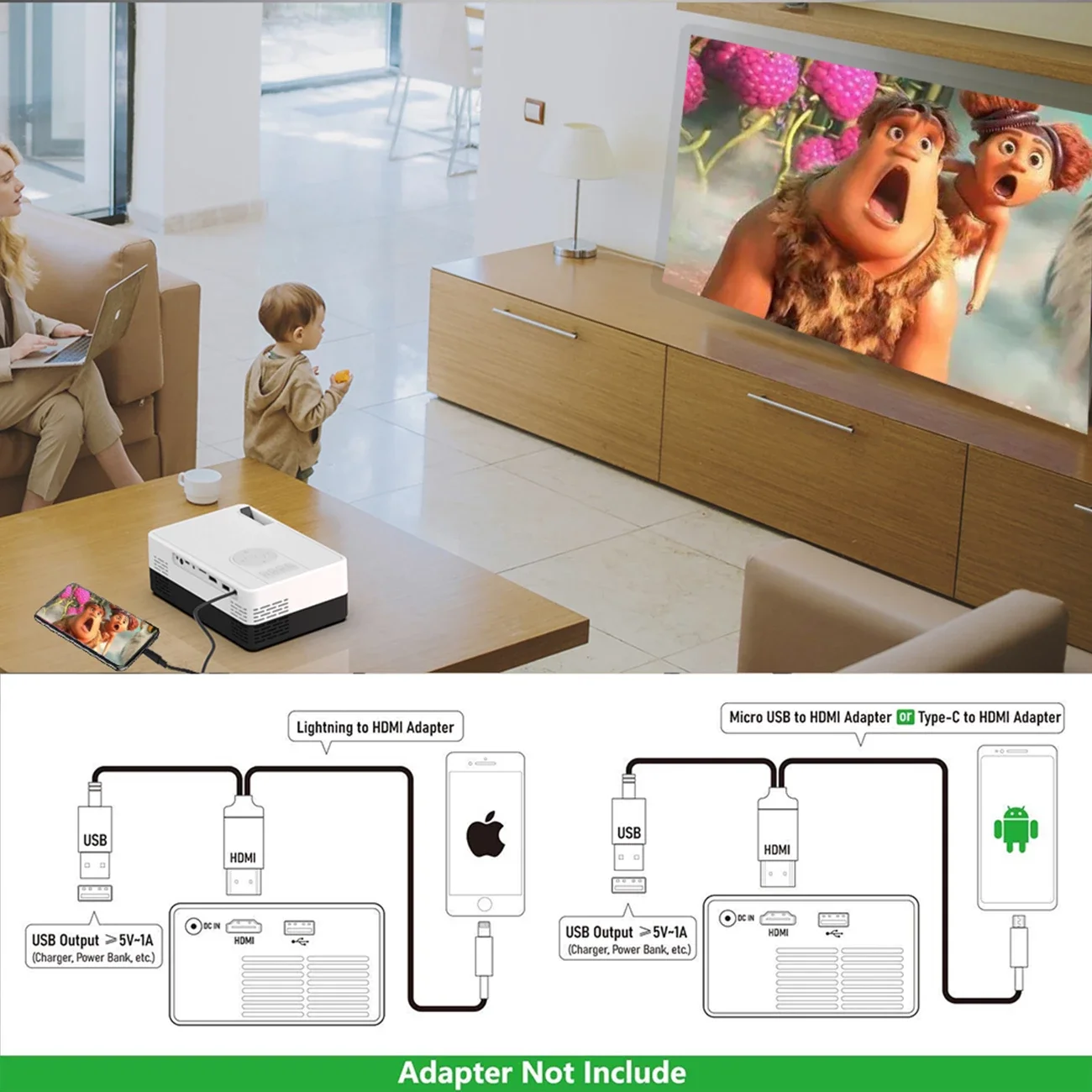 

Salange J15 Mini Projector Household High-definition Children's Entertainment Portable Video
