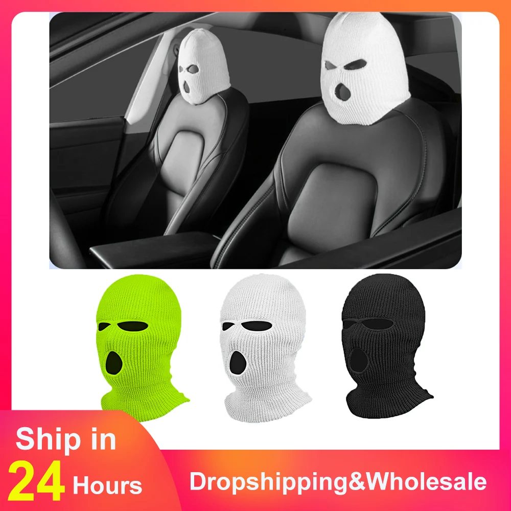 

Чехол на автомобильное сиденье, трикотажный головной убор в виде маскарада, украшение для подголовника на Хэллоуин, аксессуар для защиты от кражи