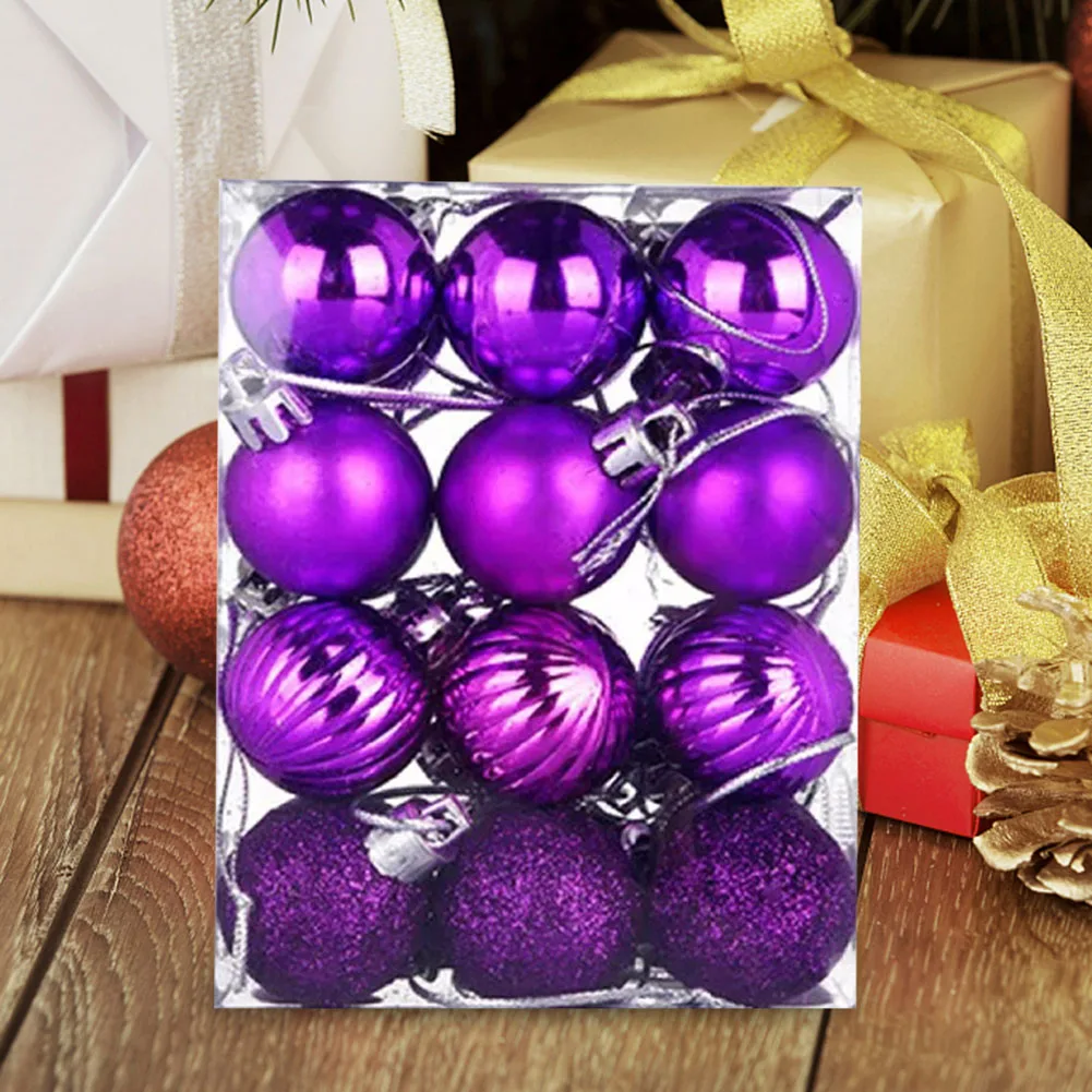 24pcs Christmas Ball Ornaments Beautiful Crafts Color Balls Atmosphere Decoration Ceiling Pendant for Garlands Windows - купить по