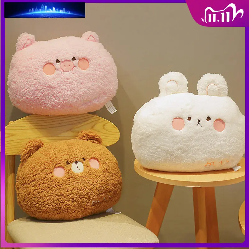 

Kawaii Stuffed Plush Animals Bear Rabbit Frog Tiger Pig Toys Cartoon Soft Pillow Back Sofa Cushion for Girls Kids Room Decor