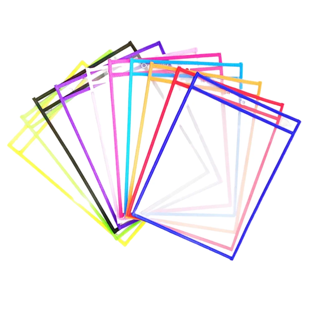 

10 Pieces Sheets Pockets School Work Writing Paper Protectors Tickets Worksheet Collector Sleeves Classroom Accessories