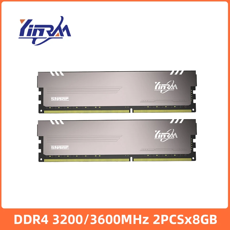 

Двухканальная оперативная память YINRAM DDR4, 3200 МГц, 8 ГБ, 16 ГБ, 3600 МГц, 8 ГБ, 2 ГБ, 16 ГБ, XMP, разгон, C18, 1,35 в, DIMM, для настольных ПК