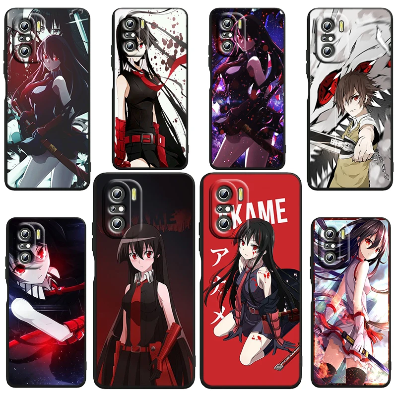 

Akame Ga Kill Anime cartoon For Xiaomi Redmi Note 12 Turbo 11E 11S 11 11T 10 10S 9 9T 9S Pro Plus 5G Black Phone Case