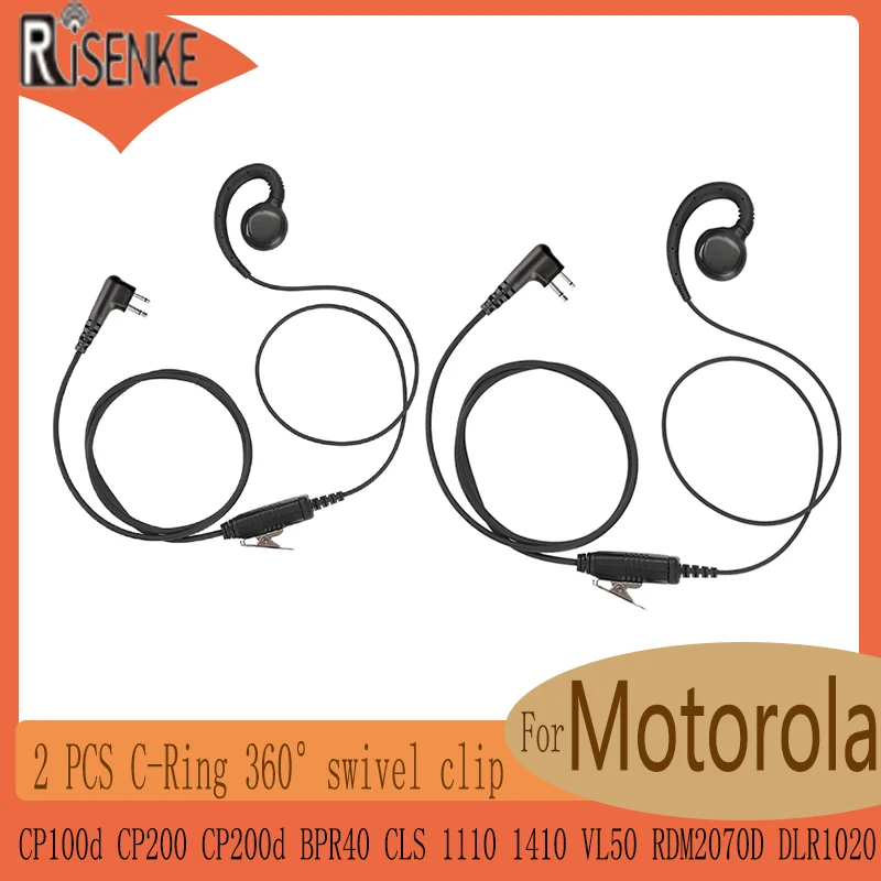 （2 PCS）Walkie Talkie Headset CP100d CP200 CP200d Radio Earpiece for Motorola BPR40 CLS 1110 1410 VL50 RDM2070D DLR1020 DLR1060