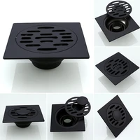bathroom floor drains 304 stainless steel deodorization invisible square type balcony kitchen 4 inches bath hardware black