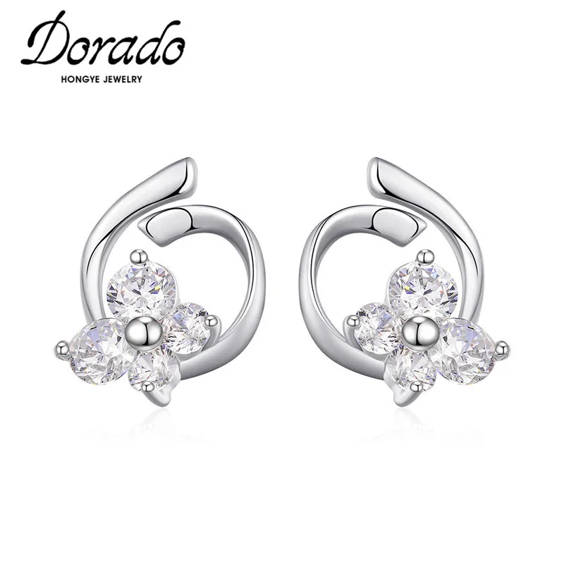 

Женские серьги-гвоздики из серебра 925 пробы, с фианитом