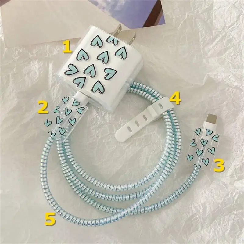 

USB Cable Winder Spiral Protection Cover For Iphone 11 12 18/20w Fast Charger Case Protective Data Cord Organizer For Apple