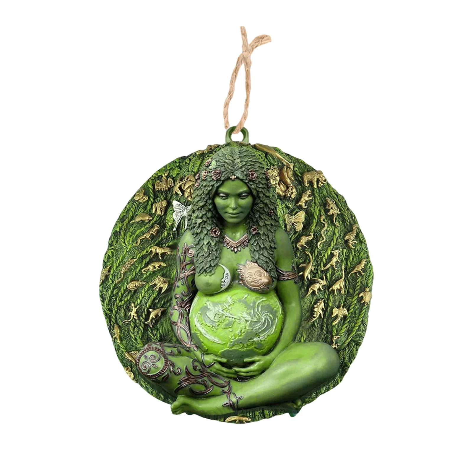

Модное ожерелье с подвеской для матери, земли, зеленой, ювелирное изделие для матери, богини, унисекс
