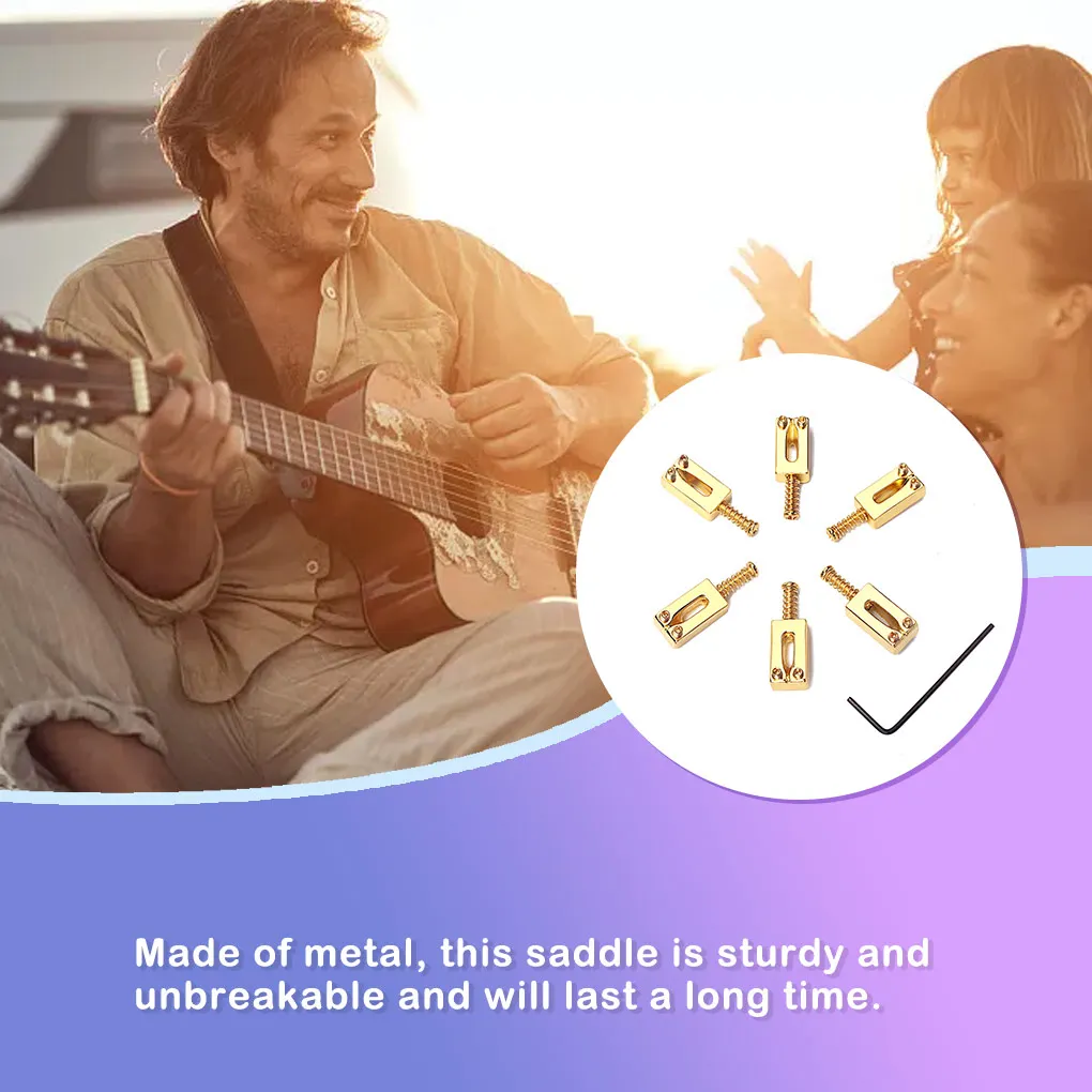 

6X металлическая мостовая гитара, латунное седло, Запасная часть