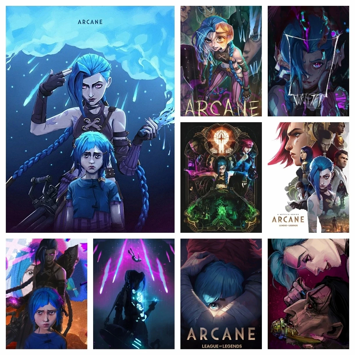

DIY аниме Arcane League of Legends, детская спальня, алмазная живопись, вышивка крестиком, домашний декор