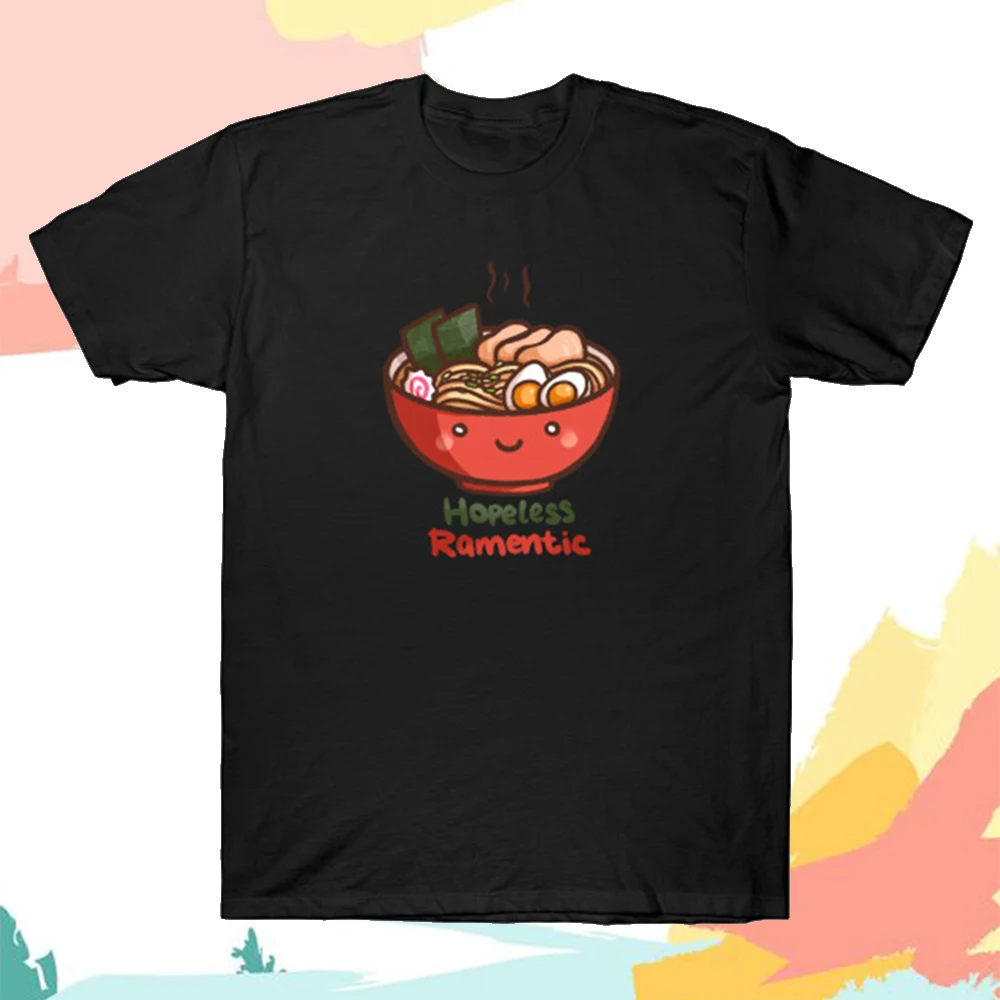 

Футболка мужская с круглым вырезом, хлопковая тенниска без надевания, с принтом рамен, повседневная майка с коротким рукавом