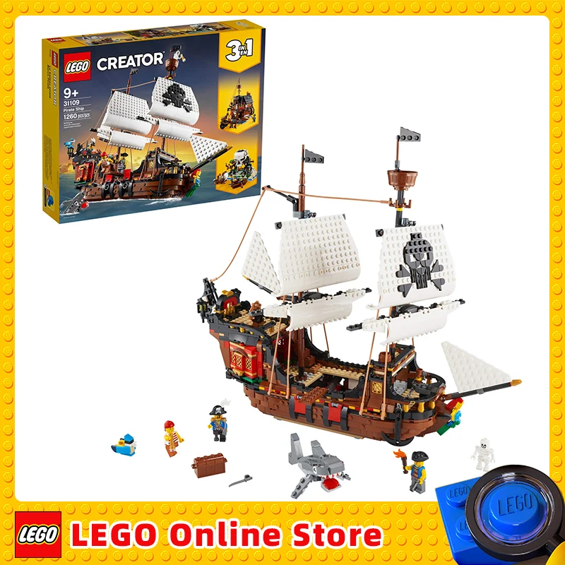 

Конструктор LEGO Creator 3 в 1 «пиратский корабль» 31109, детский игровой набор для детей, которые любят пиратские и модельные корабли, отличный пода...
