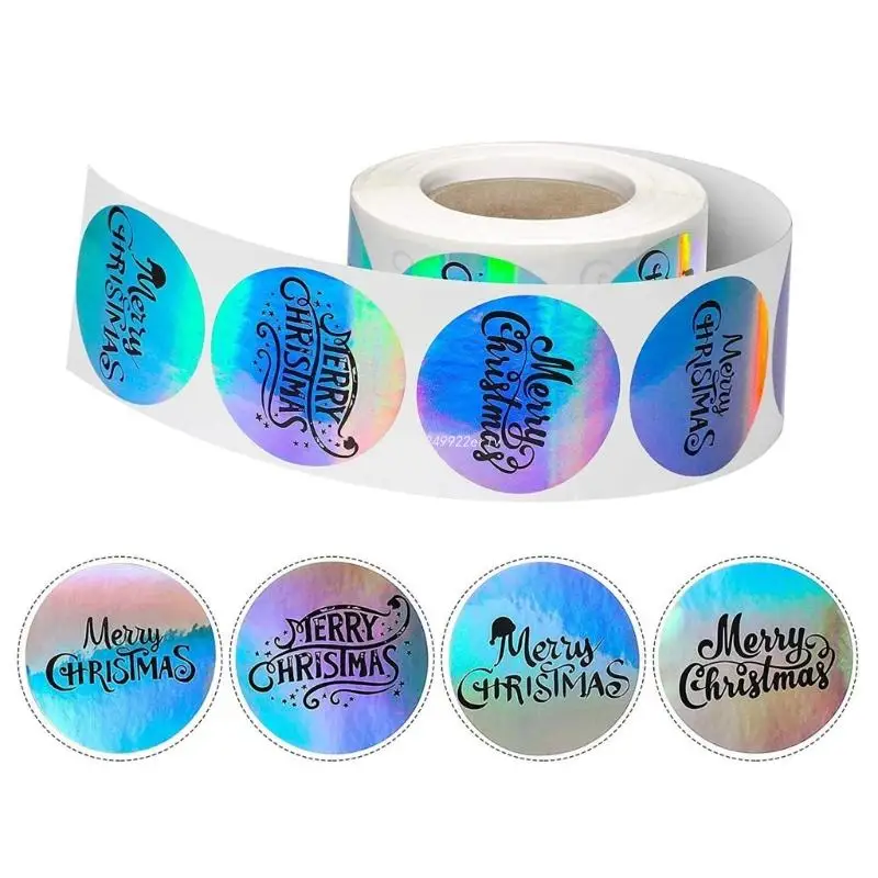 

Round Christmas Sticker Roll Adhesive Xmas Envelope Seal Label Party Favor Card DIY Gifts Boxes Tags Decorations Sticker