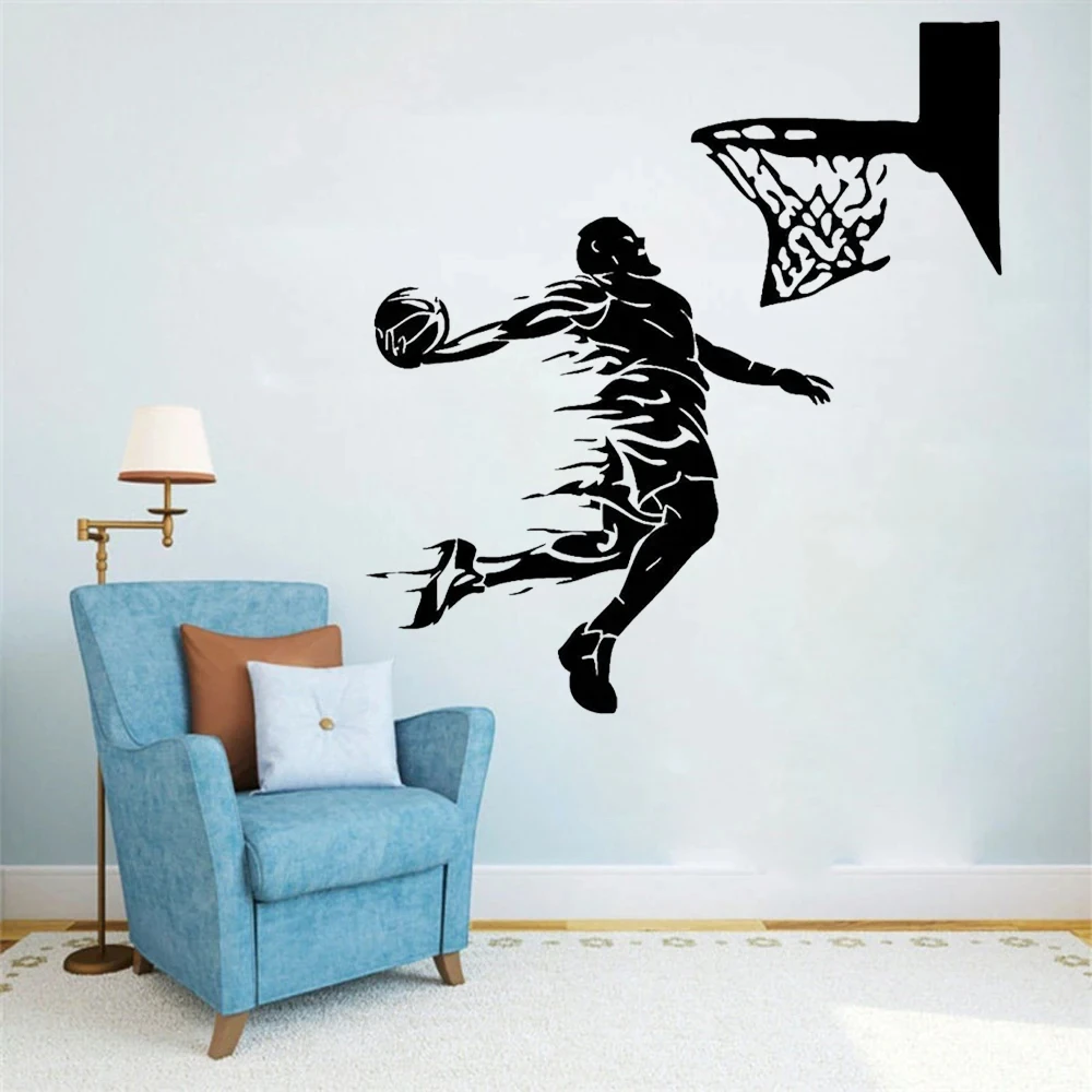 Спортивная Наклейка на стену для баскетбола школьного зала