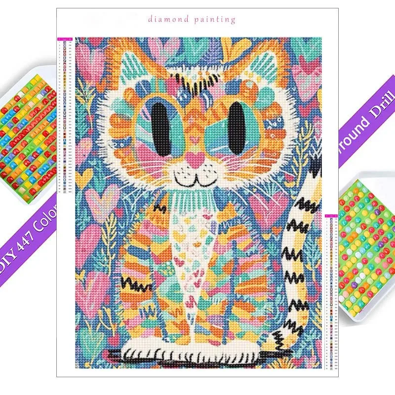 Алмазная картина полная вода алмазный допамин кошка нарисованная вручную маслом
