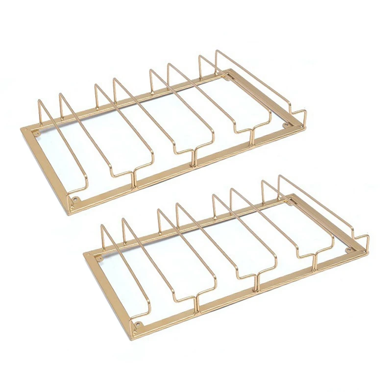 

2X 4 Rows Wine Glass Rack Under Cabinet Stemware Holder Metal Wine Glass Organizer Glasses Storage Hanger