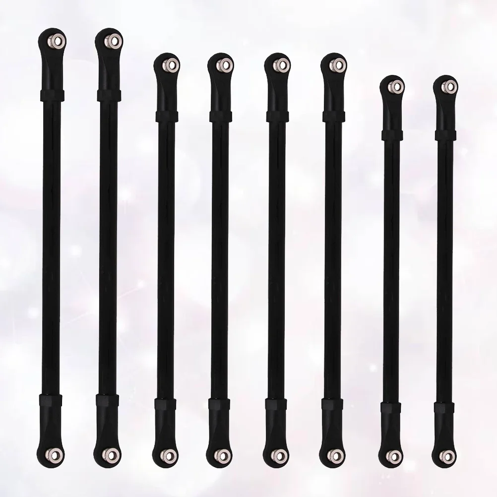 

8PC/Set Aluminum Alloy Tie Rod 1/10 RC Model Car Metal Spare Part Compatible with Wrangler SCX10 (Black)