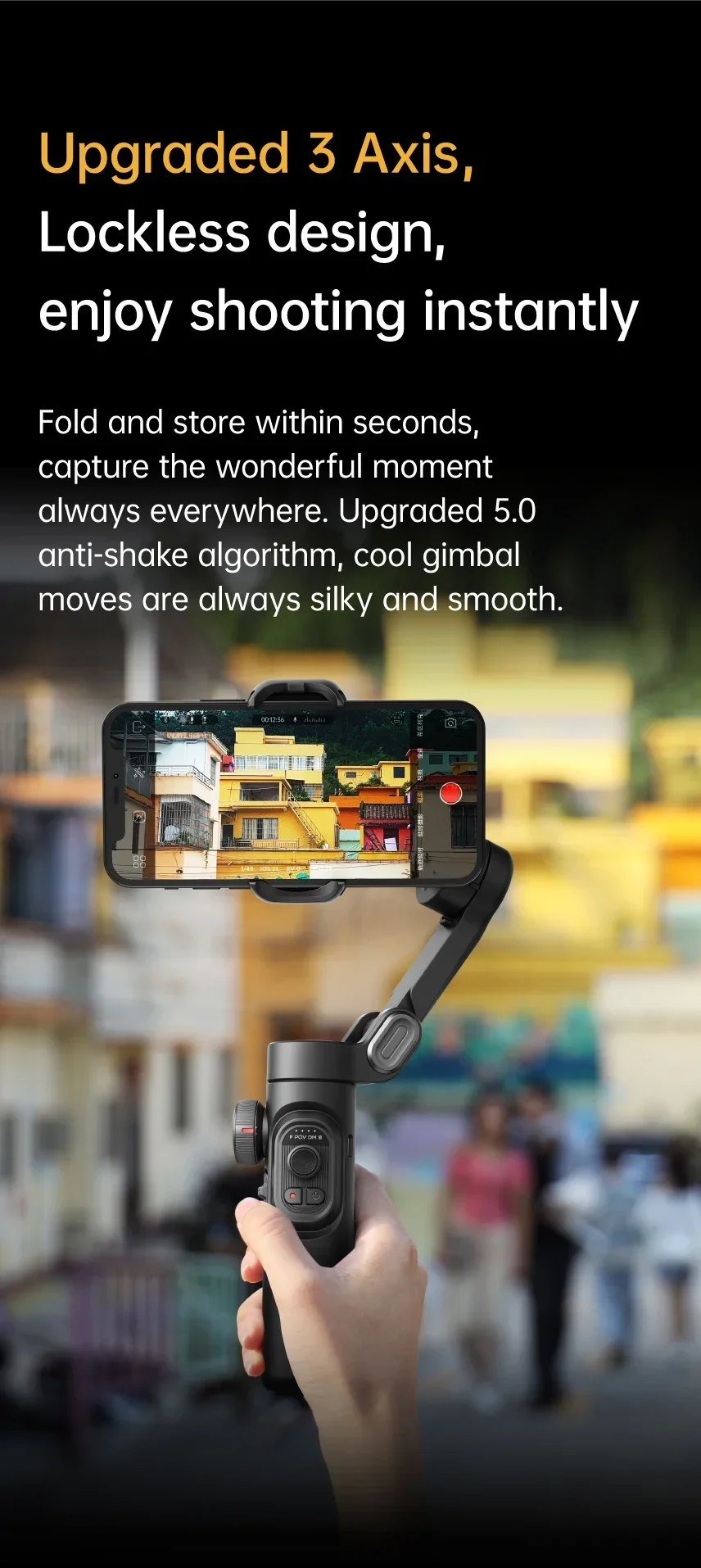 AOCHUAN Smart XE 3-осевой стабилизатор подвеса складная палка для селфи управление через