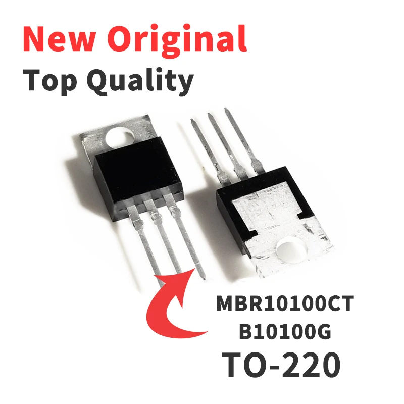 5PCS MBR10100CT B10100G Iron Head Schottky Rectifier Diode 10A100V In-line TO-220 Chip IC Integrated Circuit Original Brand New