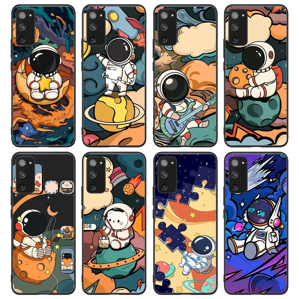 

Star Astronaut Pattern Cover For Samsung Galaxy S8 S9 S9Plus S10e S10 S10 5G S20 S20Plus S21 S21Ultra S21Plus Note10 Phone Case