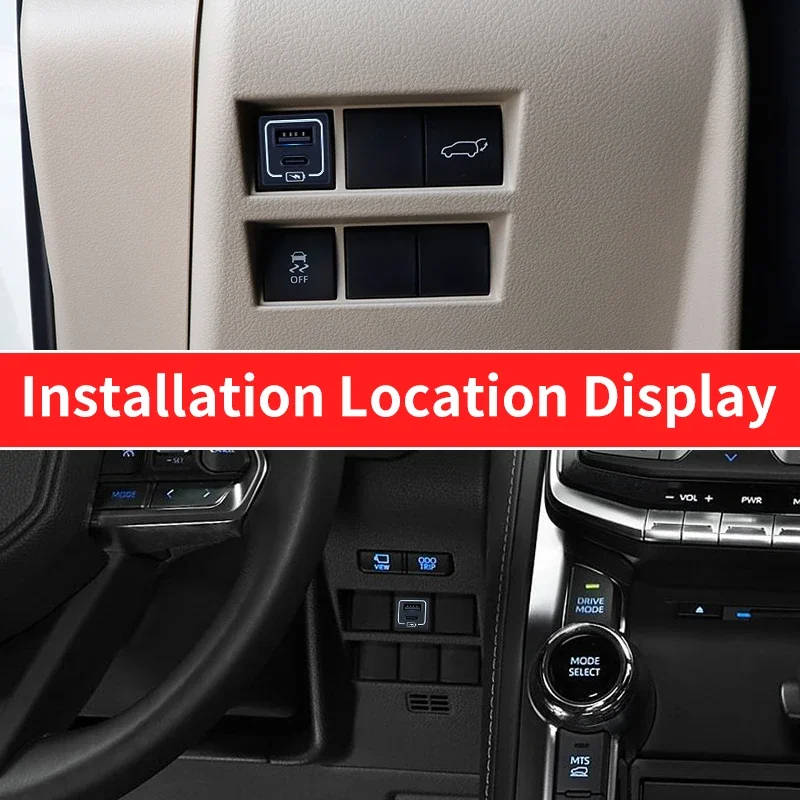 Фото Для Toyota Land Cruiser 300 LC300 FJ300 J300 2021-2027: Автомобильное USB-зарядное устройство, адаптер быстрой зарядки, улучшенные аксессуары №2