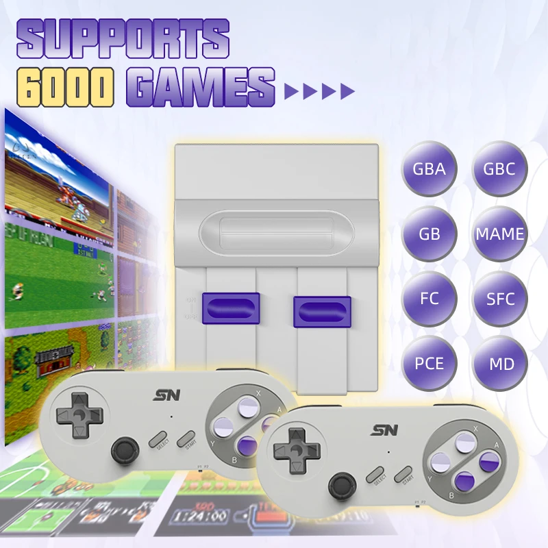 Игровые приставки для ТВ в стиле ретро 4K SEGA SNES GBA GB Dendy Console 6000 подарки