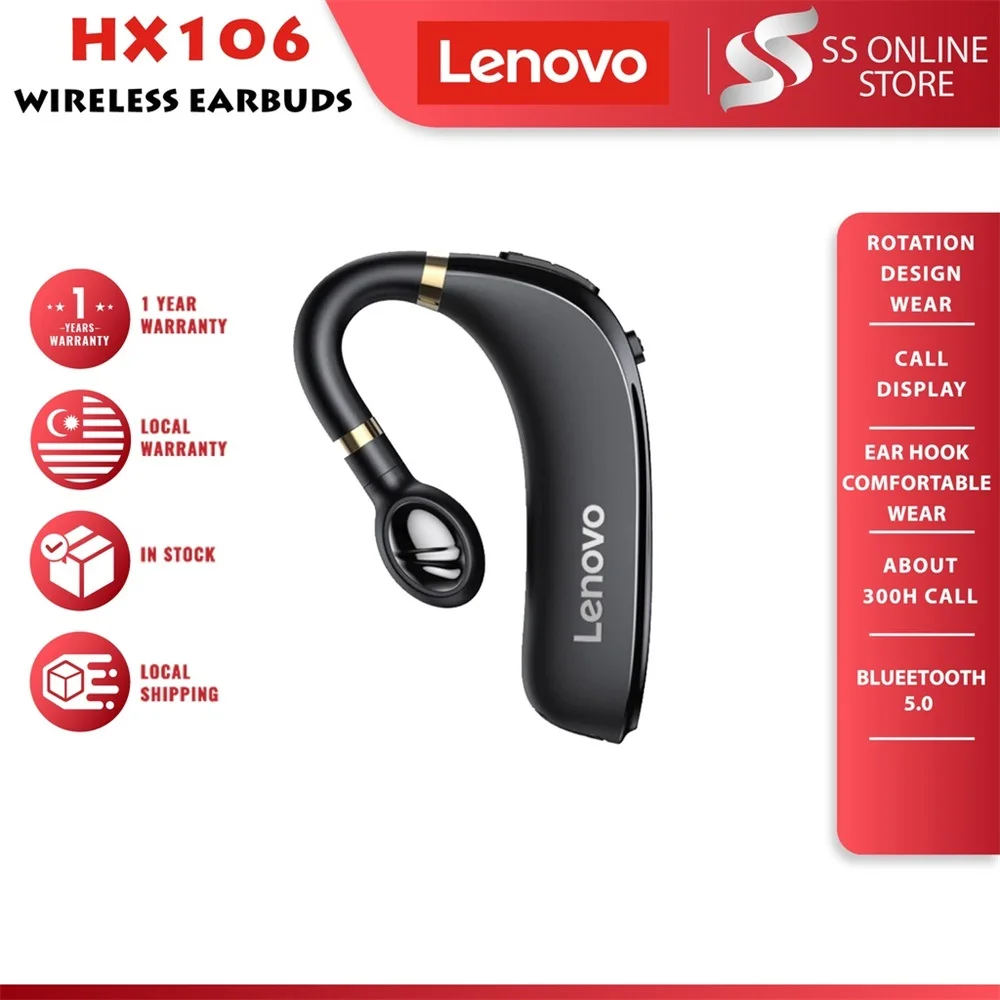 

Original HX106 Bluetooth Earphone Pro Ear Hook Wireless Bluetooth 5.0 Earbud With Microphone 40 Hours For Driving Meeting