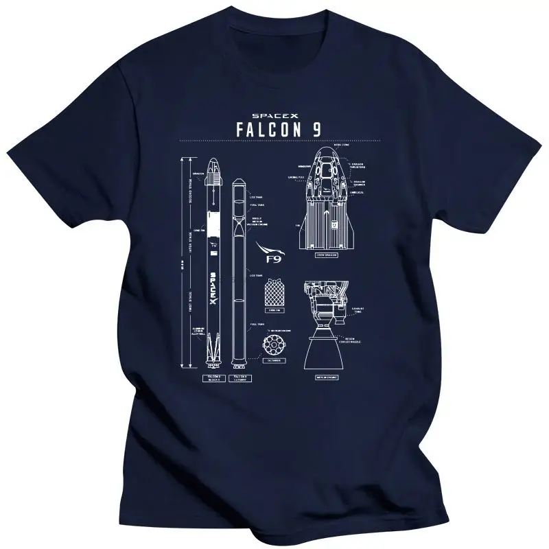 

Mens Clothing SpaceX Falcon 9 Blueprint Shirt