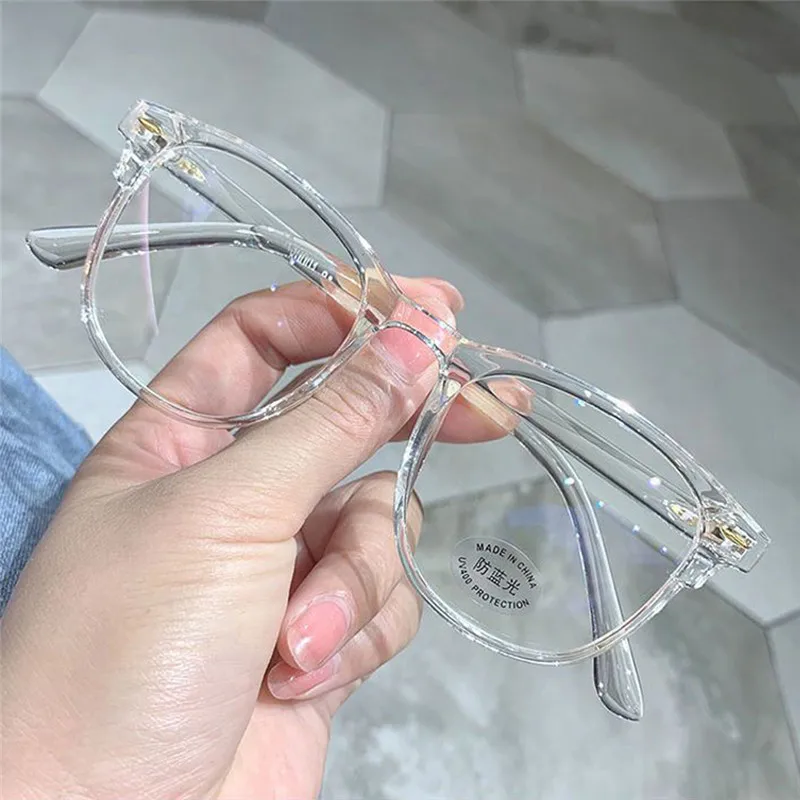 iboode Myopia Glasses Fashion Anti-blue for Women and Men Popular Big Square College Students Nearsighted TR90 |