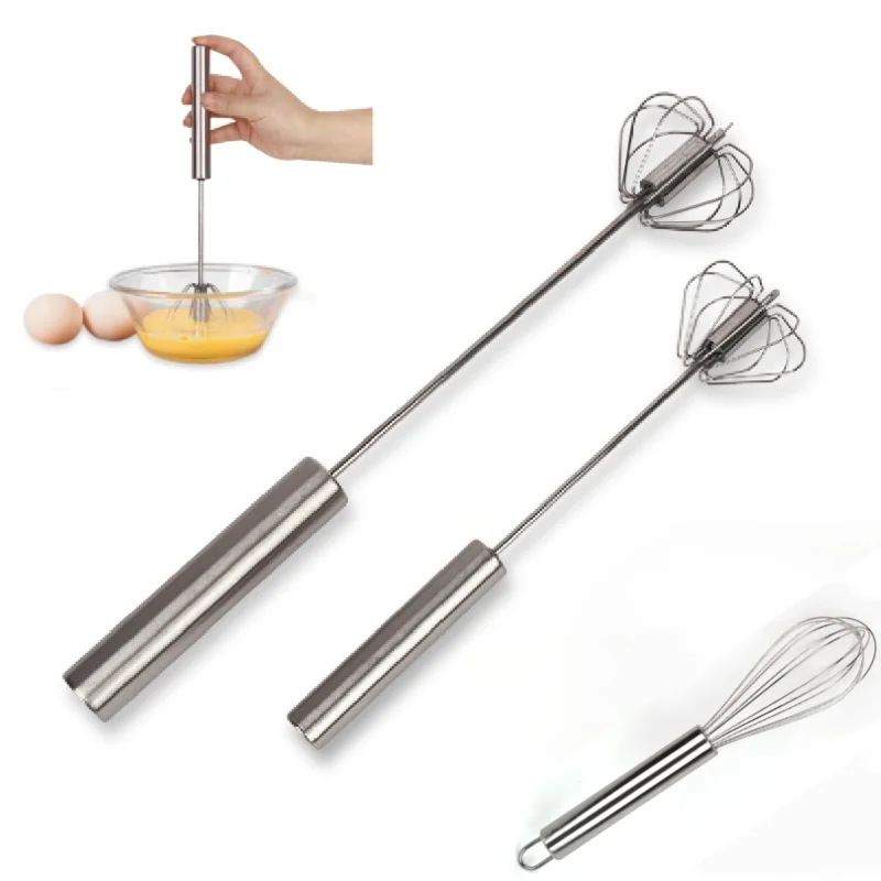 

Полуавтоматический взбиватель яиц венчик для яиц из нержавеющей стали 430 ручной миксер самоповорачивающийся взбиватель яиц кухонные аксессуары инструменты для яиц