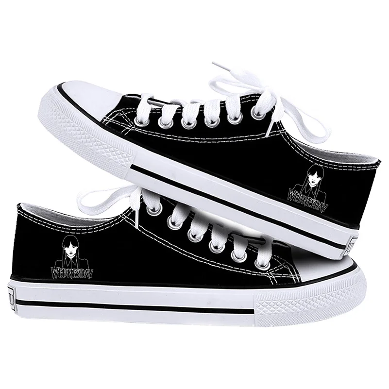 

Wednesday Addams Canvas Sneakers Low Top Casual Shoes for Kids Youth