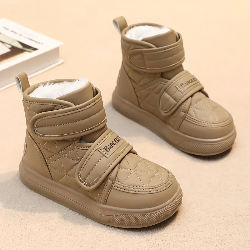 Популярные детские зимние сапоги бархатная и утолщенная теплая обувь ботинки