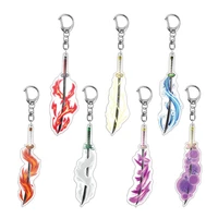 original demon slayer anime keychain acrylic sword weapon type plastic key chain ring jewelry teens school bag accessories gifts