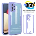Роскошные Чехлы с полной защитой 360 градусов для телефонов Samsung S22 S21Plus FE A52 A72 A82 A32 5G A22, прозрачный противоударный чехол-бампер