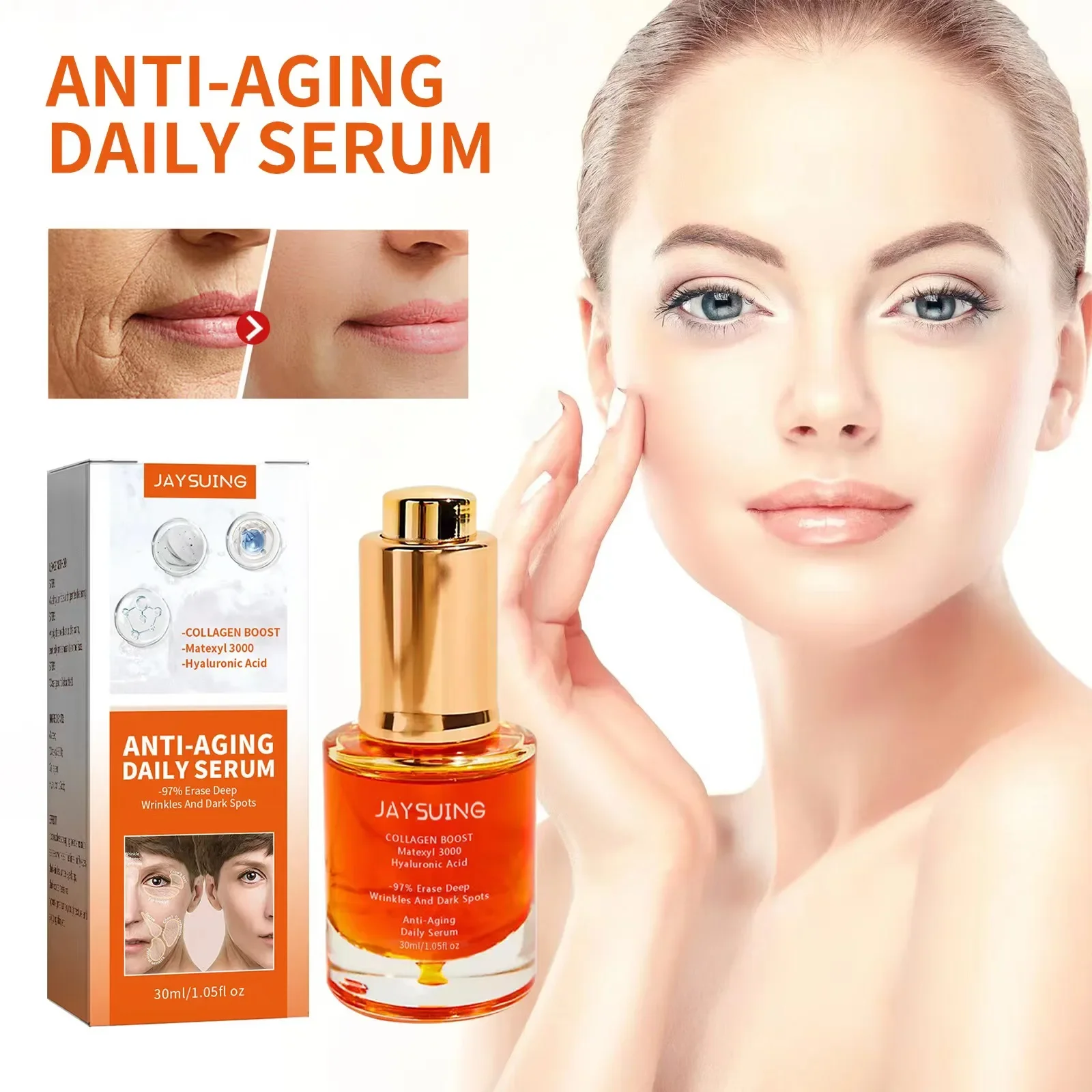 

Instant Wrinkle Remover Face Serum Lifting Firming Fade Fine Lines Anti-aging Essence Whitening Brighten Nourish Skin Care